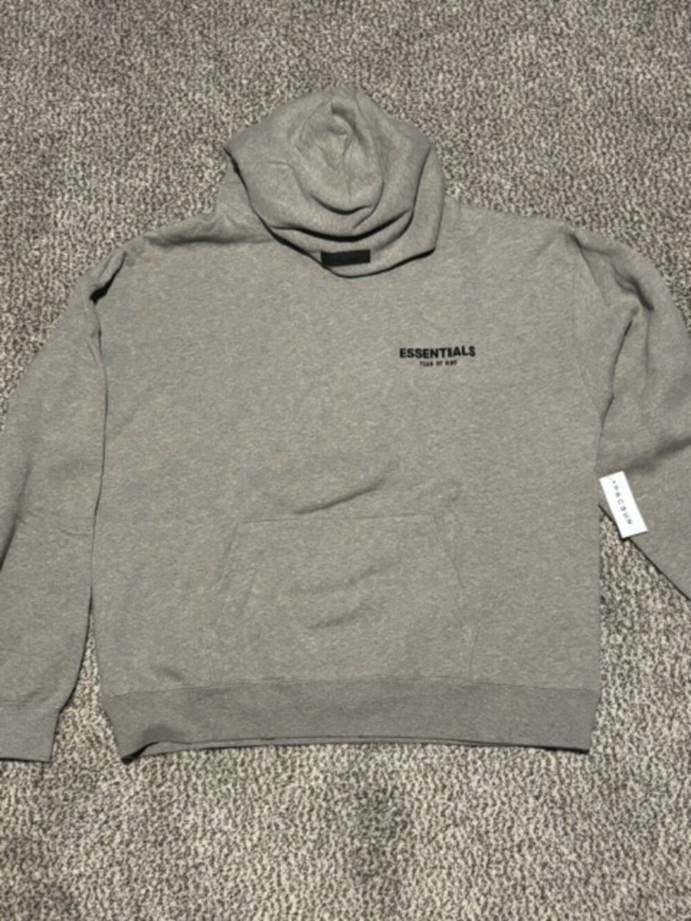Fear of God Essentials Heather Gray Logo Pullover Hoodie Men’s Size Large